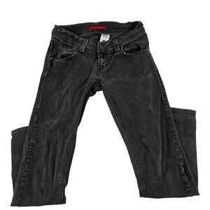 Levis Slouch Straight 504 Jeans Womens 4S W27 Faded Black Denim Mid Rise
